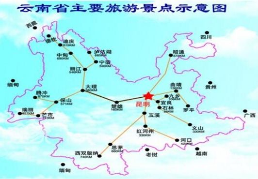 云南旅游景點大全圖/景點分布圖/景點地圖